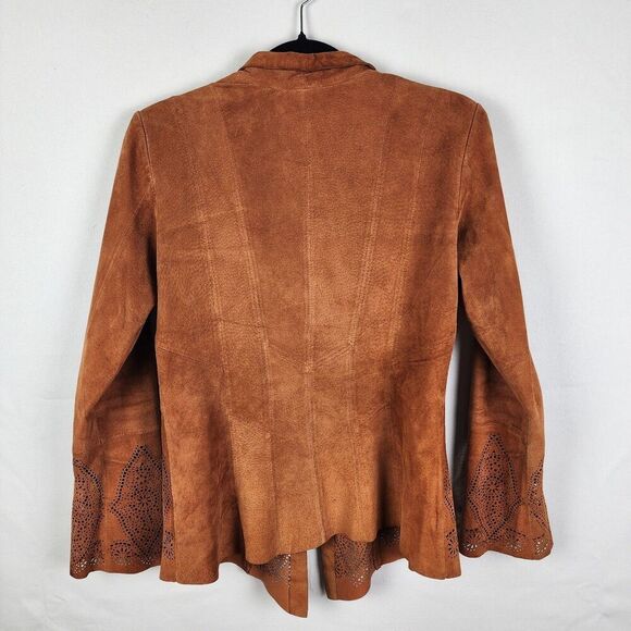 Vintage Cache Women's Suede Leather Perforated Jacket Size Small Western Rodeo - Picture 2 of 6